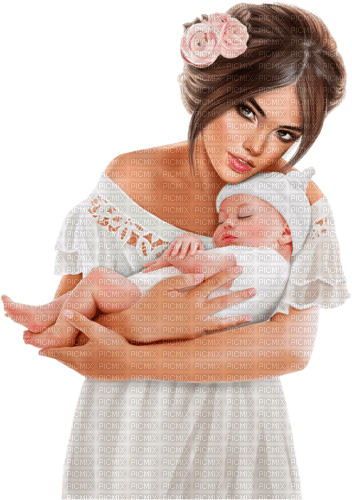 Mother with a child. Woman. Baby. Leila - besplatni png