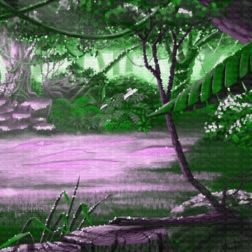 Y.A.M._Fantasy jungle forest background - Gratis geanimeerde GIF