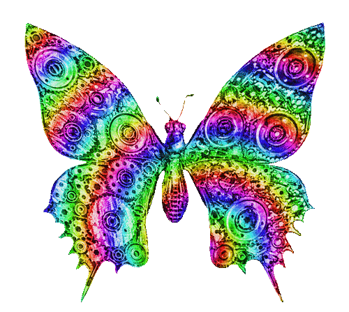 Steampunk.Butterfly.Rainbow - By KittyKatLuv65 - Free animated GIF