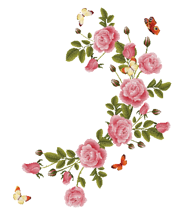 soave deco flowers rose vintage branch animated - GIF animé gratuit