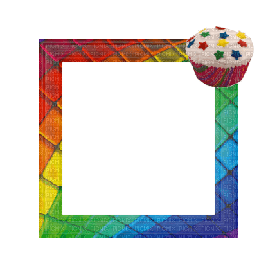 Small Rainbow Frame - nemokama png