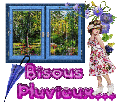 bisous pluvieux - Free animated GIF