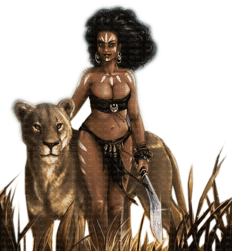 Rena Woman Afrika Löwin Frau - бесплатно png