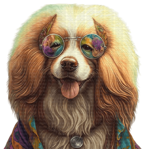 loly33 chien hippie - gratis png