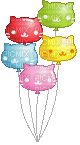 cat balloons - Free animated GIF