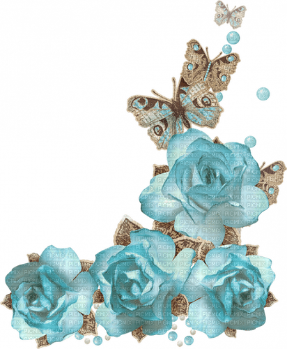 Turquoise Rose-RM - безплатен png