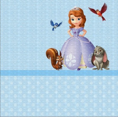 image encre couleur animaux oiseaux  anniversaire effet à pois princesse Sofia Disney  edited by me - png gratuito