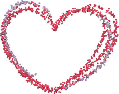 Frame heart red purple violet - ilmainen png
