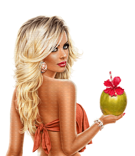 Woman. Summer. Tropical. Coconut. Leila - Free PNG