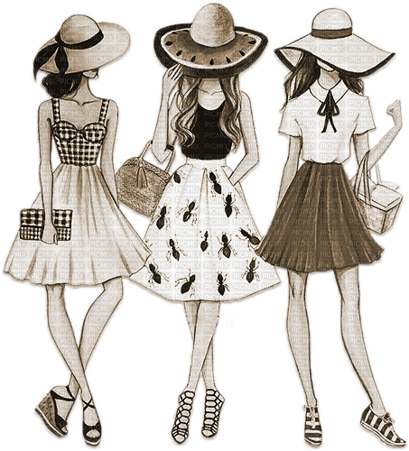 soave woman fashion shopping  friends sepia - ingyenes png