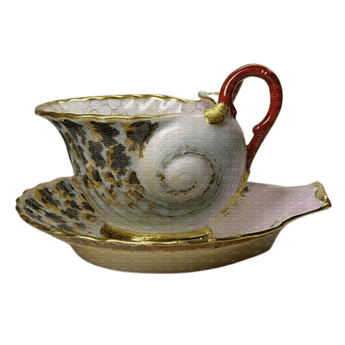vintage shell teacup - png ฟรี