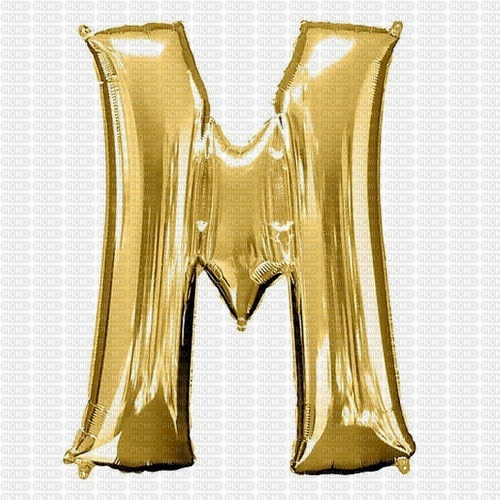 Letter M Gold Balloon - gratis png