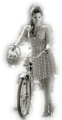 woman with bicycle bp - png ฟรี