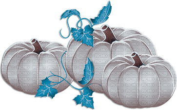 soave deco autumn thanksgiving pumpkin blue brown - Free PNG