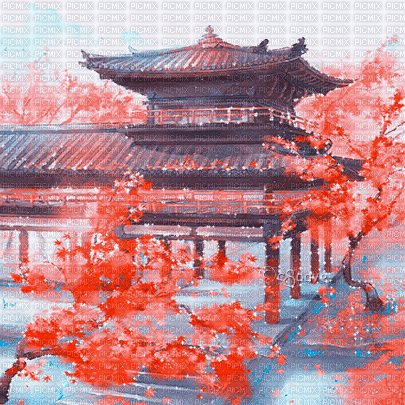 soave background animated oriental autumn - Darmowy animowany GIF