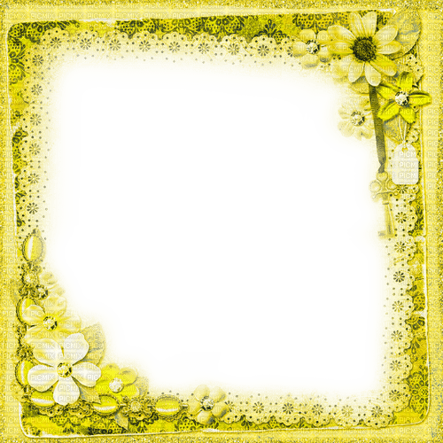 Yellow Flowers Frame - By KittyKatLuv65 - png grátis
