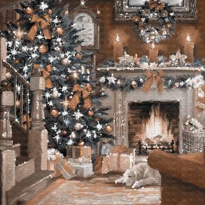 kikkapink background winter christmas tree room - Darmowy animowany GIF
