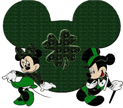 Kaz_Creations Deco St.Patricks Day Mickey & Minnie Mouse - png gratuito