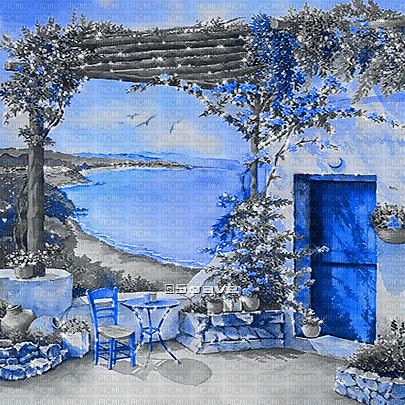 soave background animated summer spring terrace - Бесплатный анимированный гифка