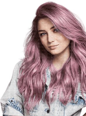 woman pink hair bp - png grátis
