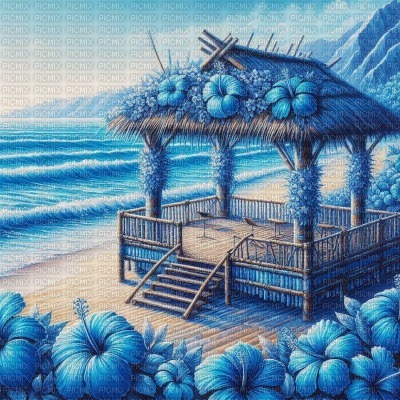 Blue Hawaiian Beach & Stage - darmowe png