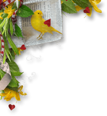 Kaz_Creations Deco Corner Flowers Colours Birds Bird - png gratuito