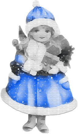 soave girl children vintage  winter gift christmas - 免费PNG