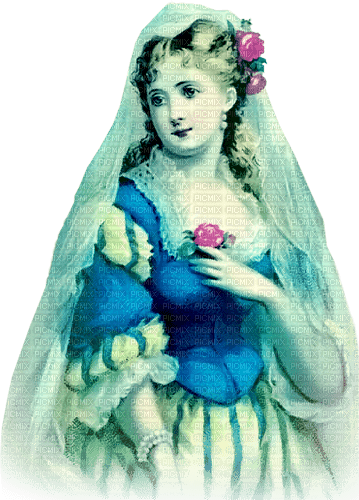 soave woman vintage victorian pink blue pink green - zadarmo png