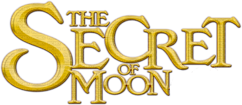 Secret Moon.Text.Gold.Victoriabea - PNG gratuit