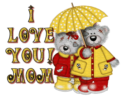 I Love You Mom Teddy Bears - GIF animado gratis