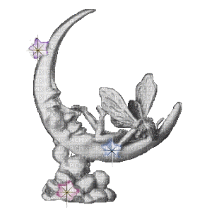 fairy moon sculpture - Бесплатни анимирани ГИФ