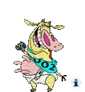 Cow and chicken sticker - Free animated GIF