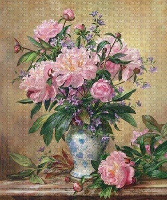 Victorian vase of Flowers - gratis png