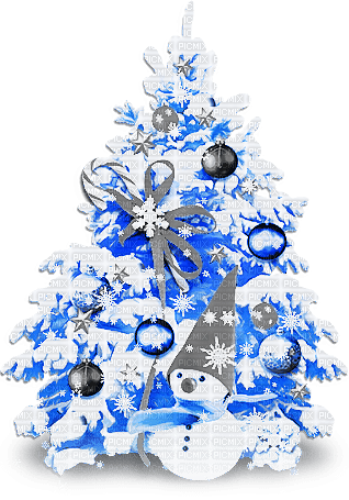 soave deco christmas tree snowman black white blue - gratis png