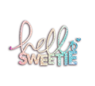 kikkapink text quote pink blue hello sweetie - Free PNG