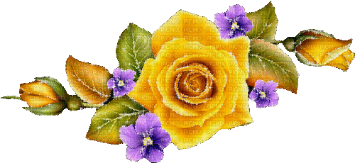 Flower Rose Freen Yellow Gif - Bogusia - Nemokamas animacinis gif