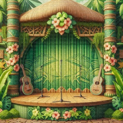 Green Tiki Music Stage - фрее пнг