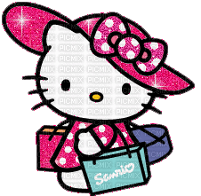 Hello kitty chapeau sacs shopping brillant sanrio Debutante - Δωρεάν κινούμενο GIF