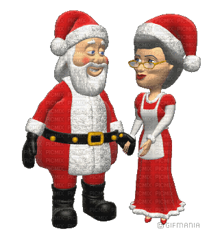 Père et Mère Noel - Безплатен анимиран GIF