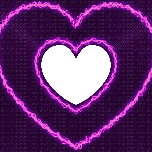 Cadre violet purple frame coeur heart néon