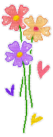colorful flowers gif hearts heart cute - GIF animé gratuit