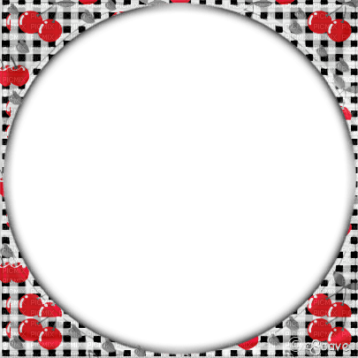 soave frame circle vintage rockabilly  cherry - Free PNG