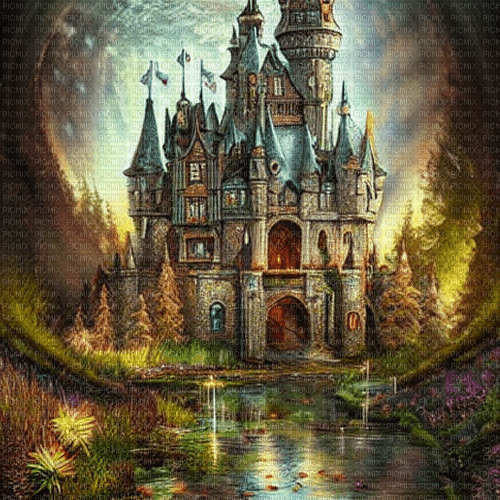 kikkapink background fantasy castle - Free PNG