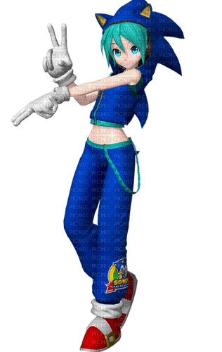 miku in sonic costume - png ฟรี