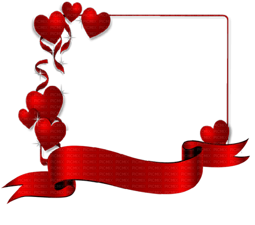 Heart ribbon frame - besplatni png
