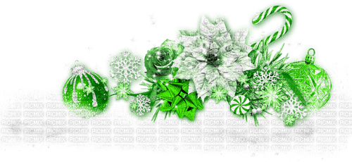 Christmas.Winter.Cluster.White.Green - ücretsiz png