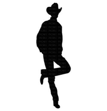Leaning Cowboy Silhouette - Free animated GIF
