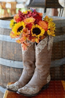 SUNFLOWER COWBOY BOOTS - 無料png