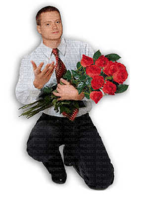 кавалер с розами - zdarma png