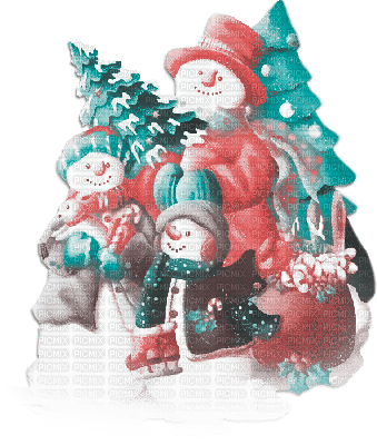 soave deco winter christmas snowman tree pink - безплатен png